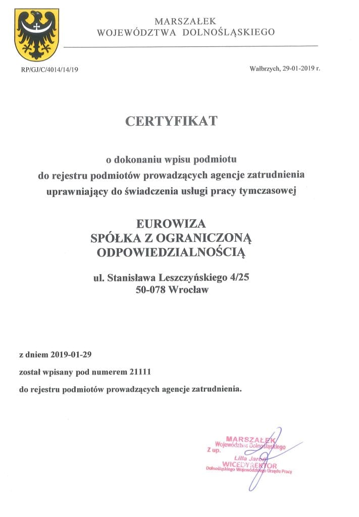 Certificate #1